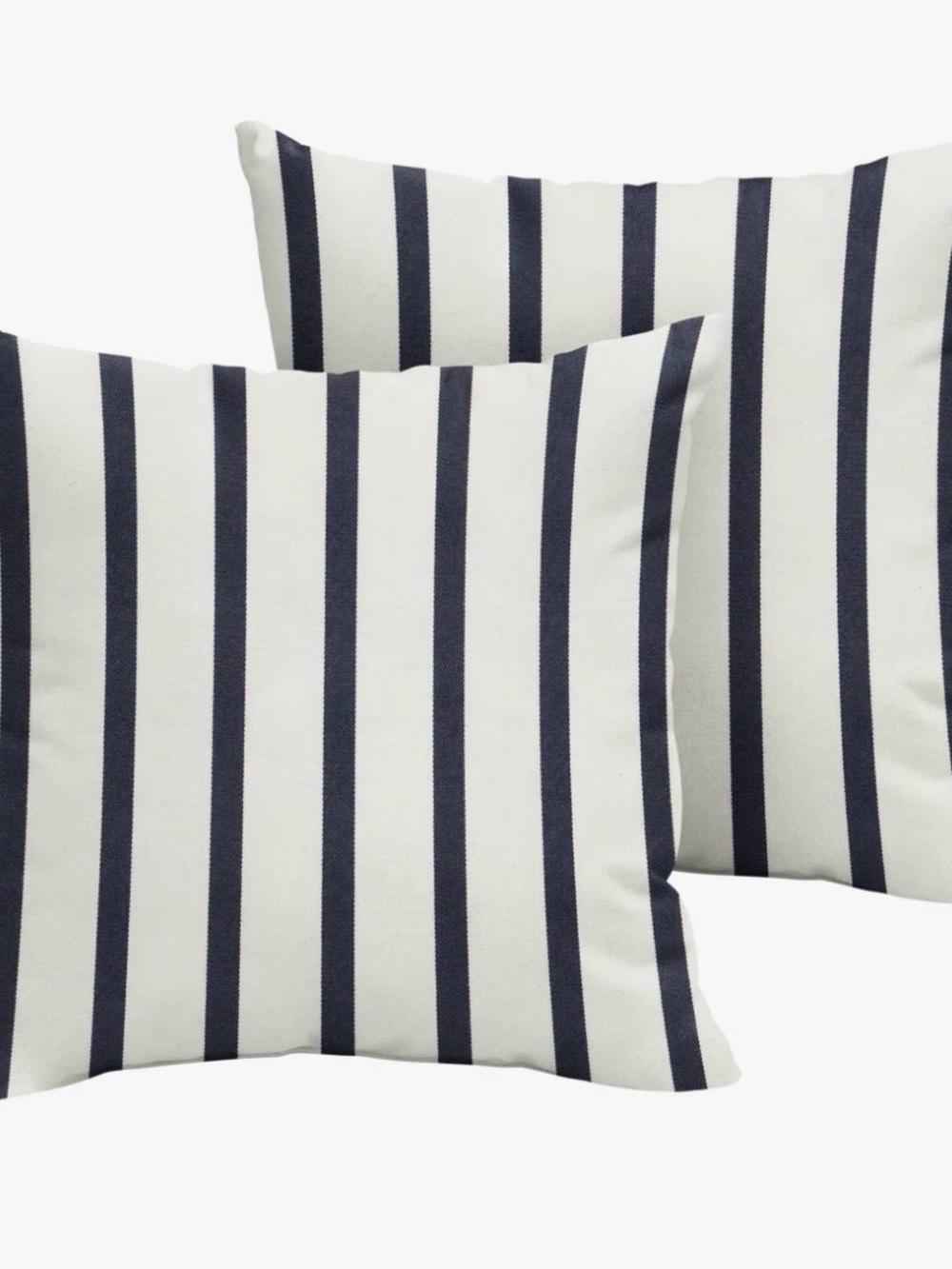Sunbrella Striped Navy and White Decorative Outdoor Throw Pillow